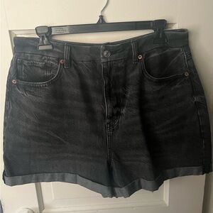 American Eagle Black Denim High Waisted Shorts